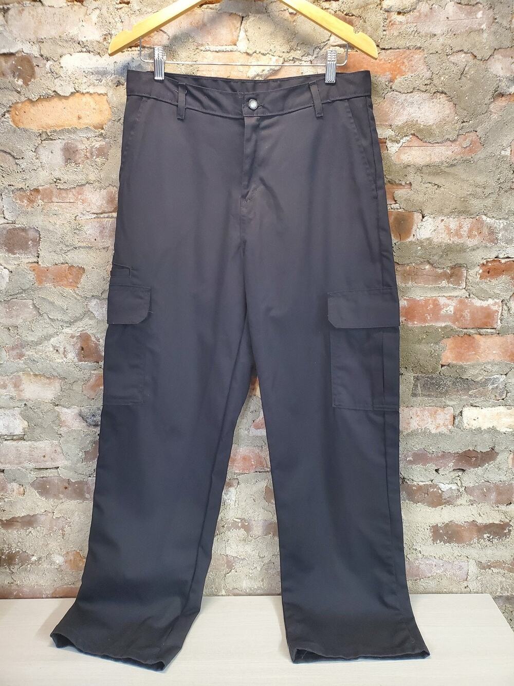 Dickies Mens Cargo Pants 32x32 Black Polyester Cotton Straight Leg Workwear